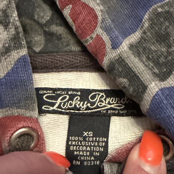 Rare Vintage Y2K Lucky Brand Embroidered Boho Asian Zip Hoodie Size XS - Picture 6 of 12